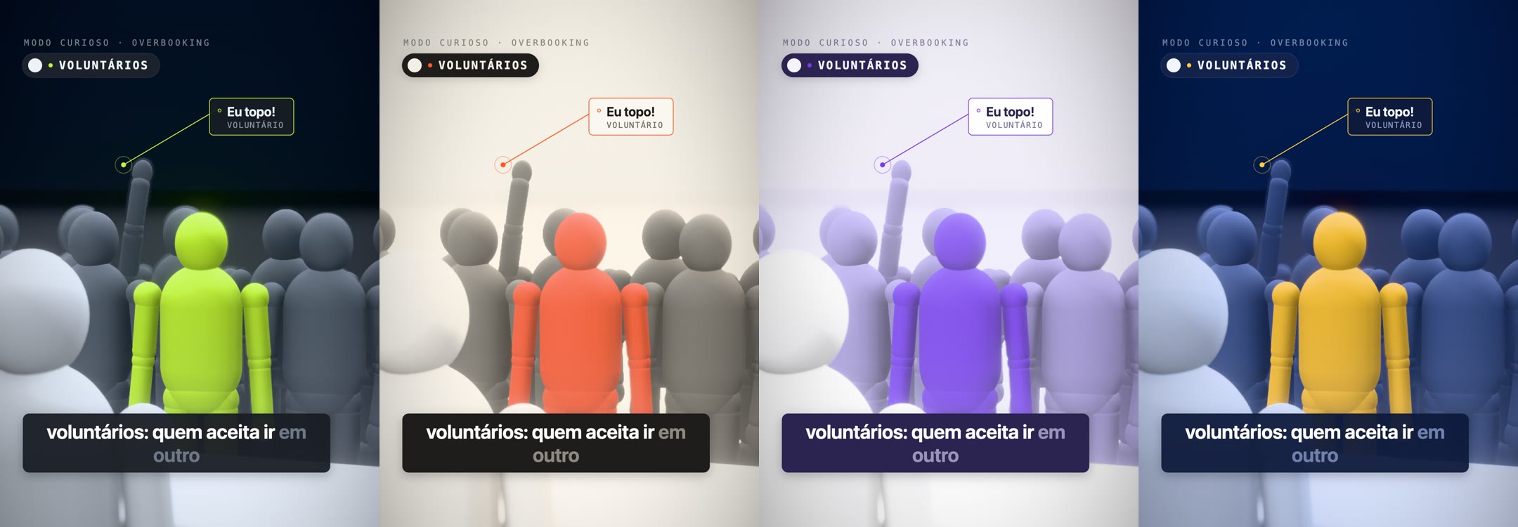 A mesma cena em quatro estilos diferentes